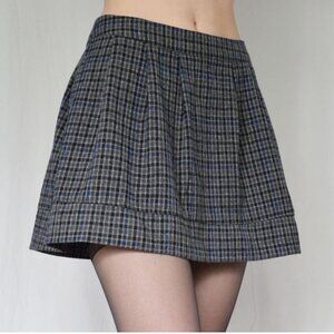 Xhilaration Blue and Gray Plaid Mini Skirt School Uniform Skirt | Size M